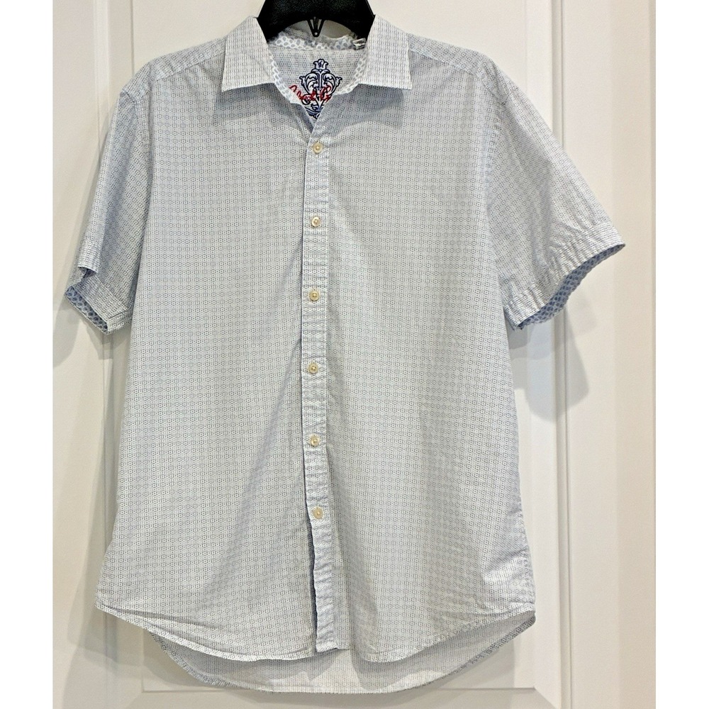 Robert Graham Shirt Men's Large Geometric Classic Fit Button Up Cotton Modern